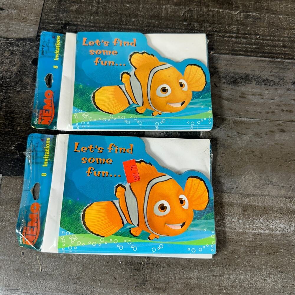 2 PACKS NEW DISNEY FINDING NEMO 8 INVITATION PER PACK BIRTHDAY PARTY SUPPLIES